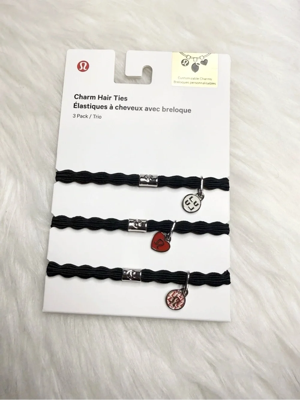 Lululemon Black Charm Hair Ties - 3 Pack